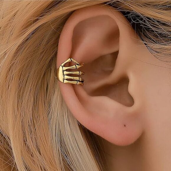 Skeleton Hand Ear Cuffs‎ Skeleton Hand Earrings Halloween Earrings for Women - Picture 6 of 6